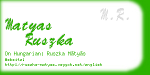 matyas ruszka business card